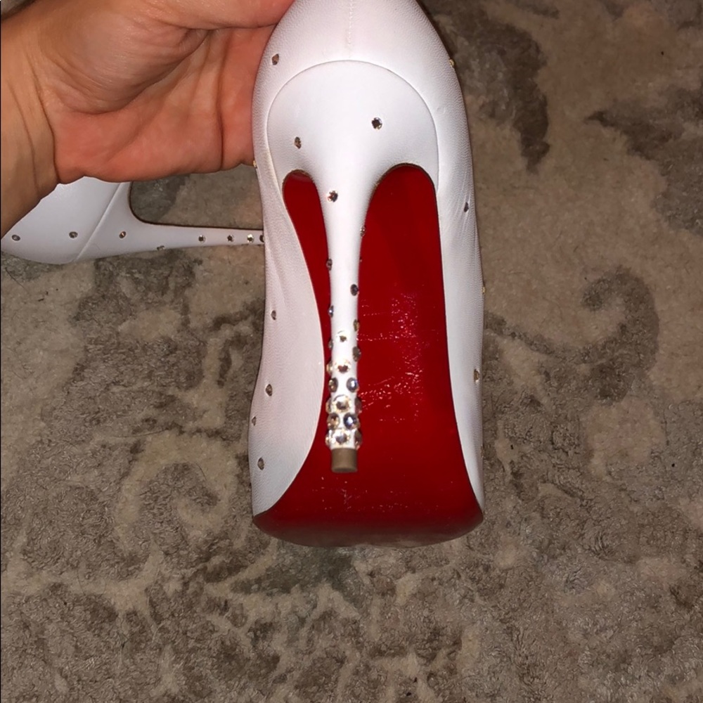 Christian Louboutin White Degrastrass Leather 100m - Picture 8 of 8